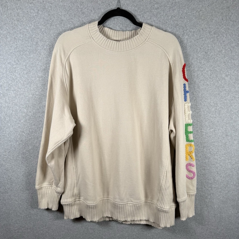Aerie sweatshirt womens small‎ beige cheers pullover oversized